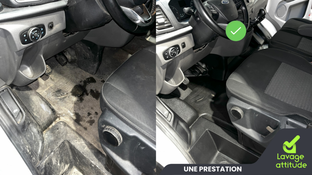Lavage intérieur de Ford Transit - grand gabarit - Avant et Après