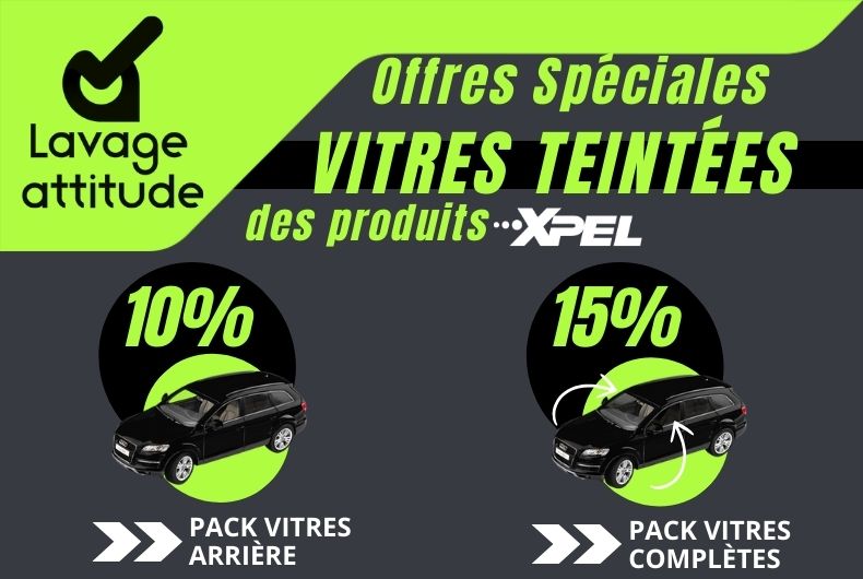 10% 15% Offres Spéciales VITRES TEINTÉES des produits Pack vitres arrière Pack vitres complètes