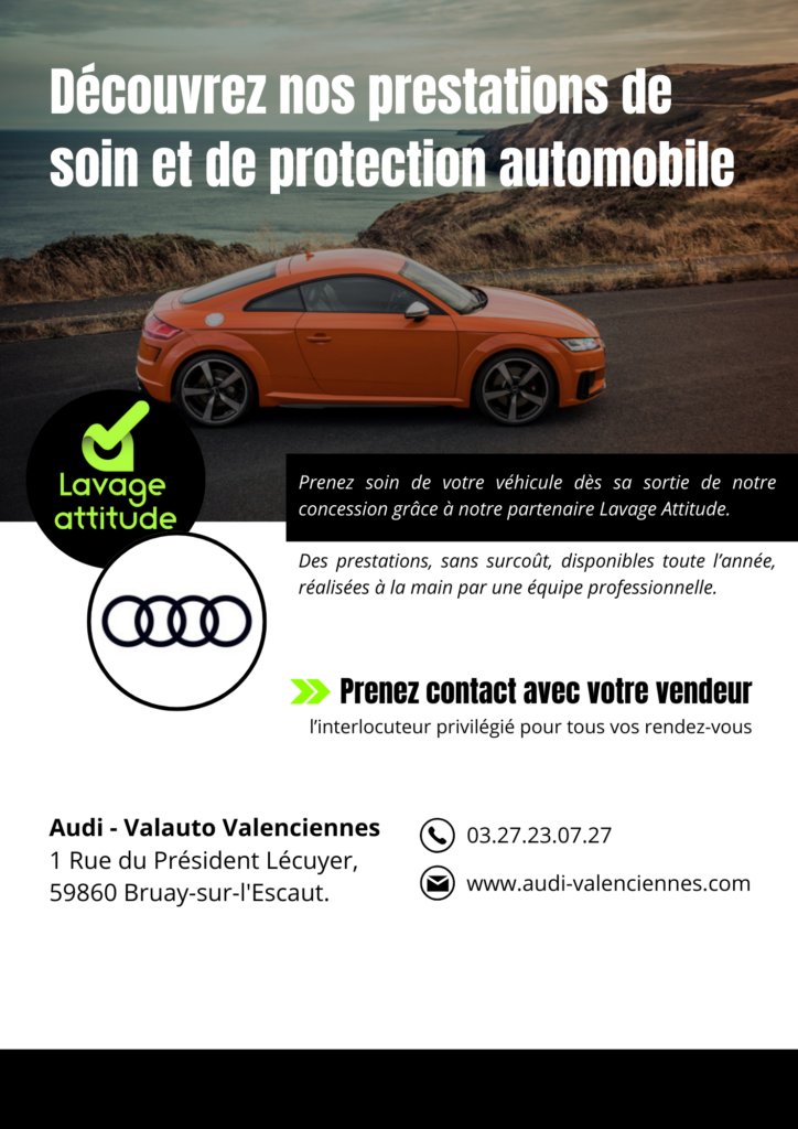 fiche de prestations de detailing chez le concessionnaire Audi Valenciennes